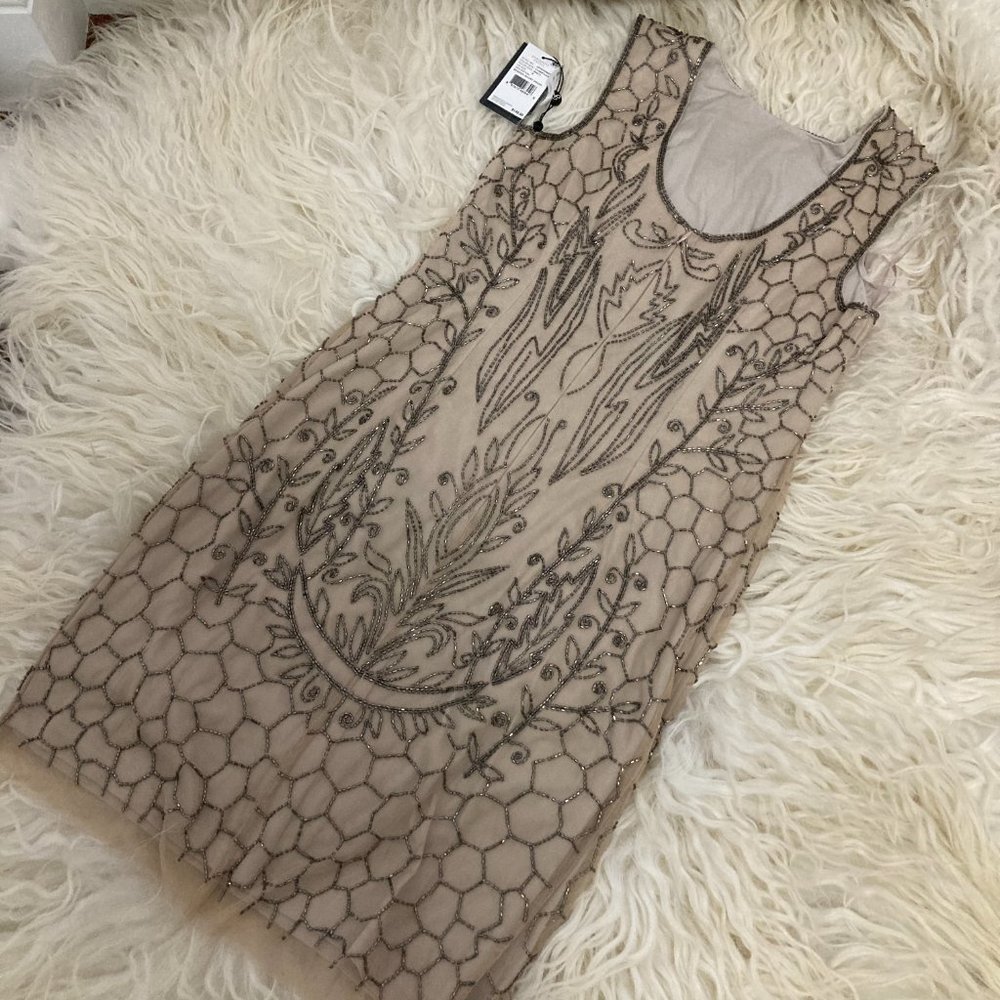 ADRIANNA PAPELL Sleeveless Beaded Short Dress - Picture 12 of 13
